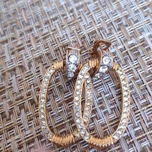 Source Unknown Gold and Silver Hoop Earrings